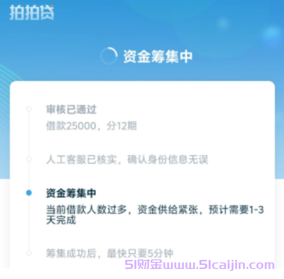 拍拍贷借款审核通过就会放款吗?放款中正在匹配金融机构稳下款吗？-第2张图片-51财金