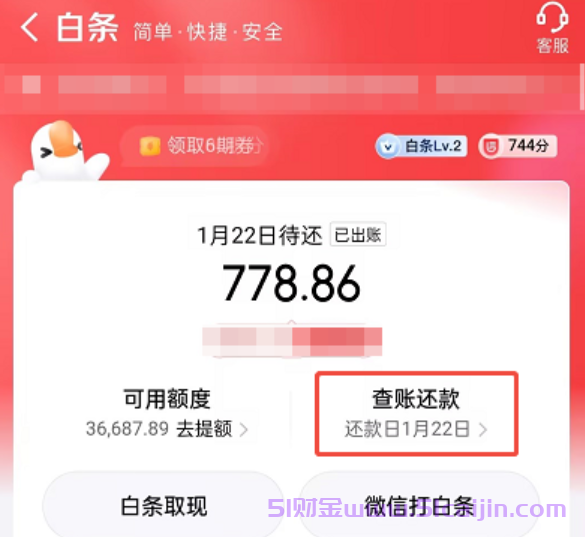 京东白条无法提前还款怎么办?白条提前还款的操作步骤-第2张图片-51财金